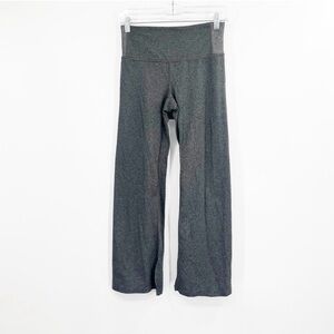 Athleta Barre Kick Flare Yoga Pants Cropped Side Slit Heather Gray Small